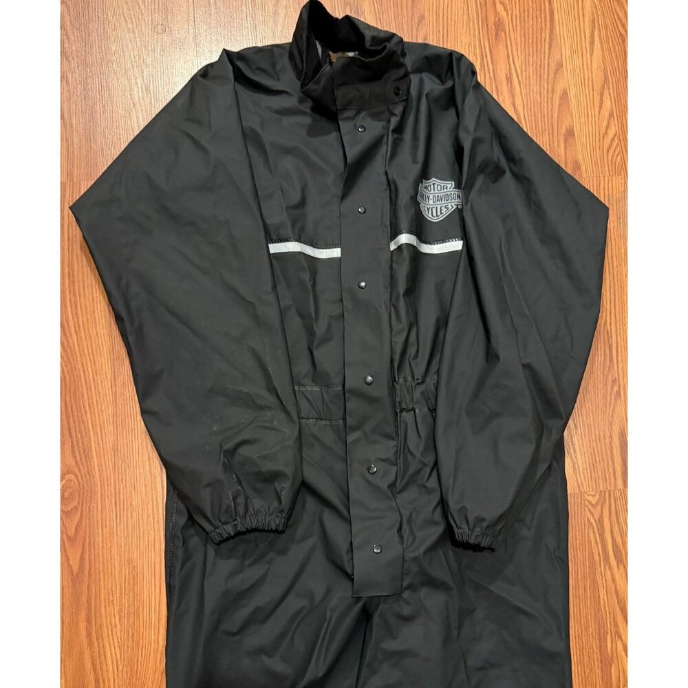 Vintage Harley Davidson Rain Suit Mens M 1 Piece Zip Snap Front
